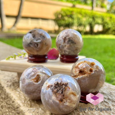 Flower Agate/Sakura Druzy Sphere (Madagascar)