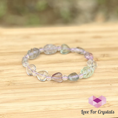 Fluorite Heart Bracelet 6.5