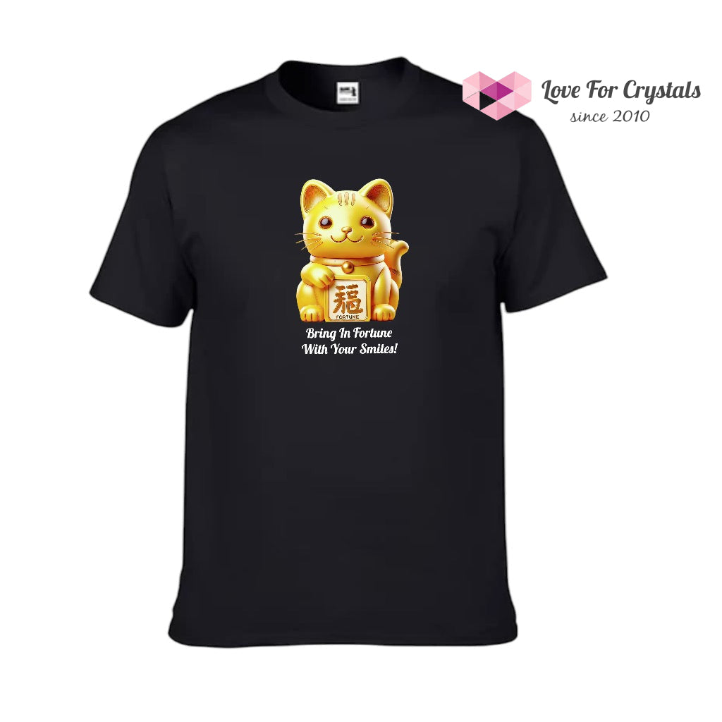 Fortune Cat (Shirts of Fortune) by Fort M Treasures Black 3XL