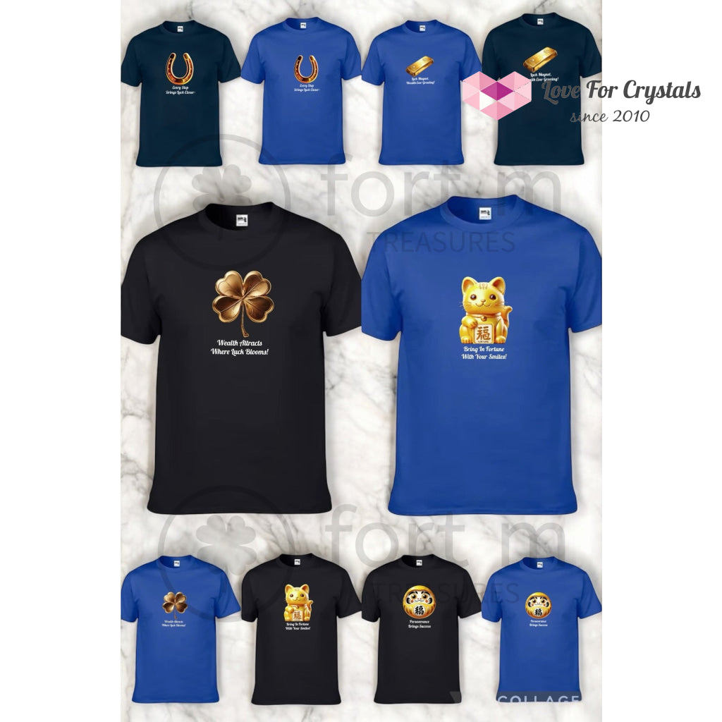 Fortune Cat (Shirts of Fortune) by Fort M Treasures Blue L