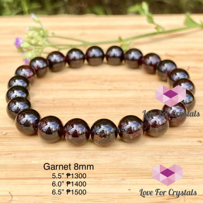 Garnet Bracelet 8Mm (India) Cluster