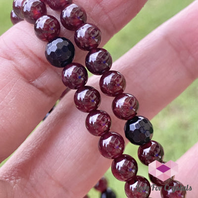 Garnet With Black Tourmaline Faceted Crystal Remedy Anklet 11