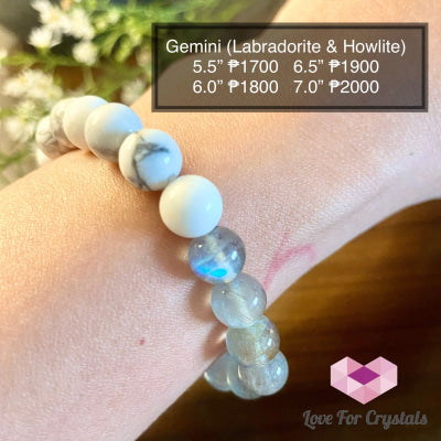 Gemini Zodiac Remedy Bracelet (Labradorite & Howlite) Enhancement Series 5.5 (Small)