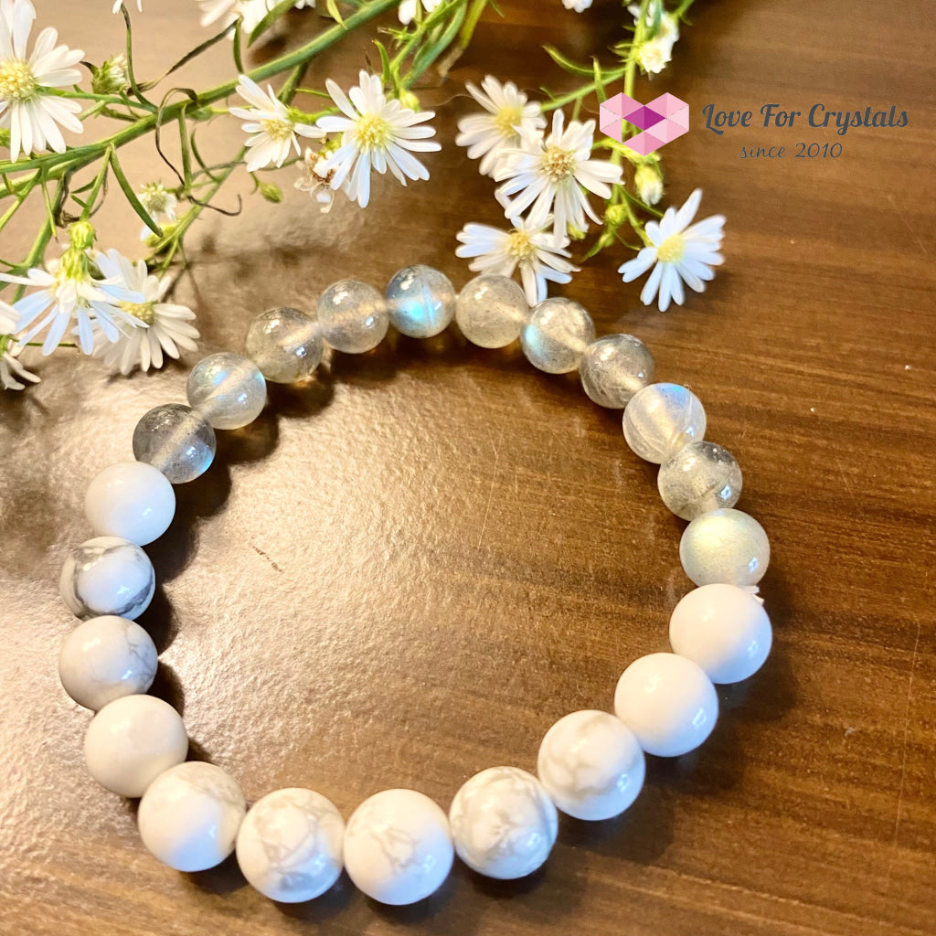 Gemini Zodiac Remedy Bracelet (Labradorite & Howlite) Enhancement Series 6 (Medium)