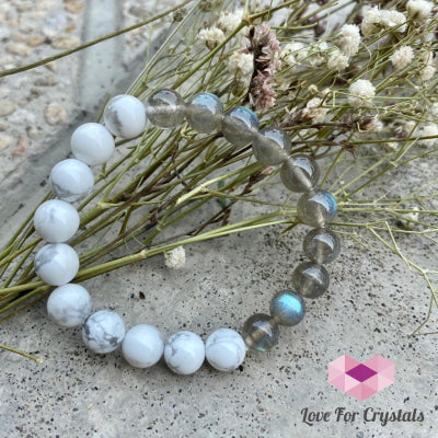 Gemini Zodiac Remedy Bracelet (Labradorite & Howlite)