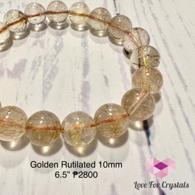 Golden Rutilated Bracelet 10Mm