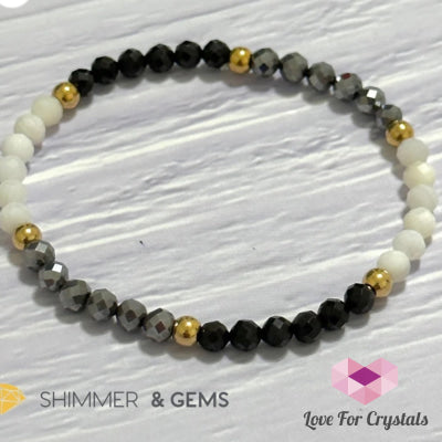 Good Energy Boost Remedy Crystal Bracelet (Terrahertz Spinel Mother Pearl 4Mm & Stainless Steel