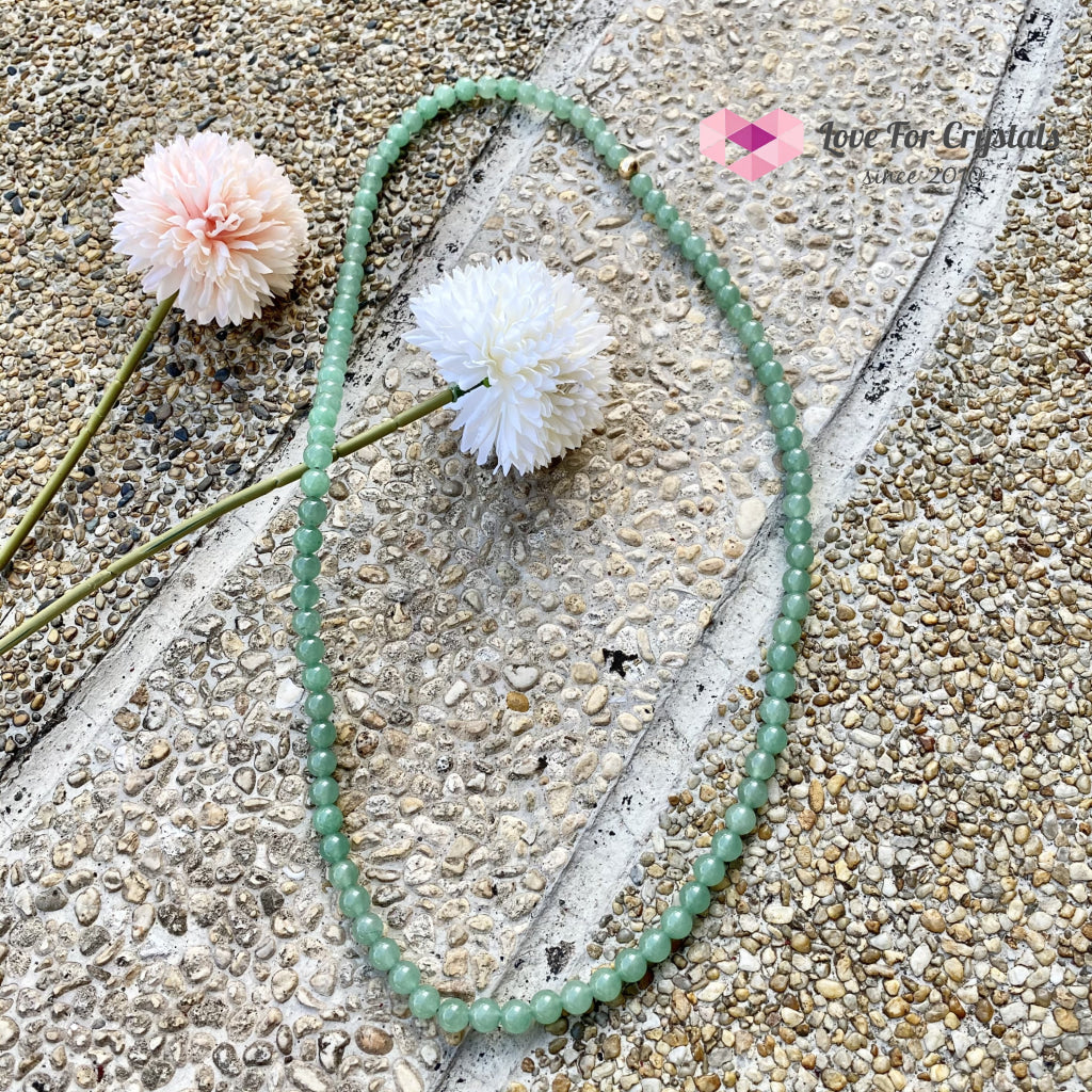 Green Aventurine 15 Long Necklace With 14K Gold-Filled Bead