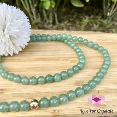 Green Aventurine 15 Long Necklace With 14K Gold-Filled Bead