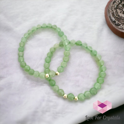 Green Aventurine 6Mm With 14K Gold Filled Beads Bracelets