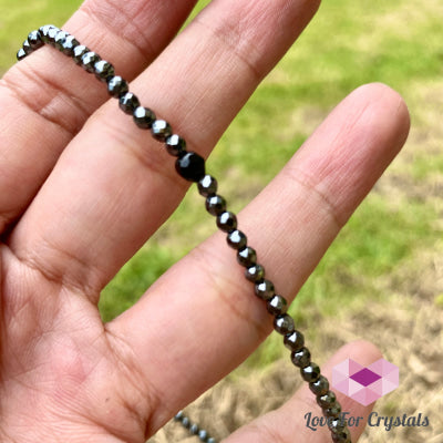 Hematite Anklet With Black Onyx