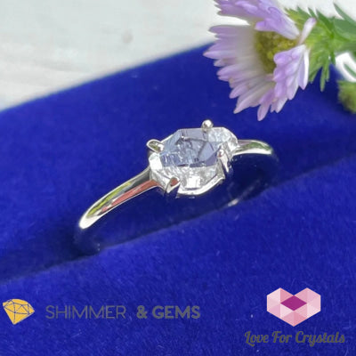Herkimer Diamond 925 Silver Ring Aa Grade (High Vibrational)