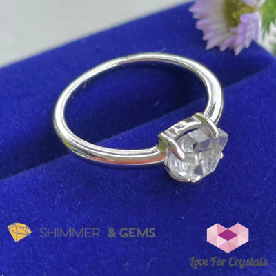 Herkimer Diamond 925 Silver Ring Aa Grade (High Vibrational) Size 7