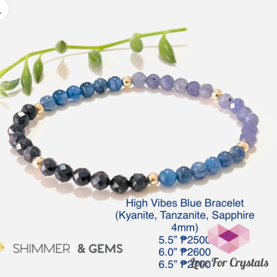 High Vibes Blue Bracelet (Kyanite Tanzanite Sapphire 4Mm)- Shimmer & Gems