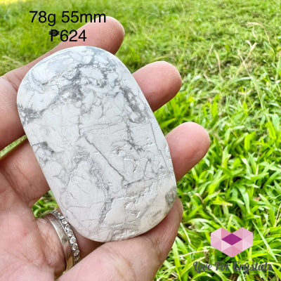 Howlite Palmstone 78G 55Mm Polished Stones