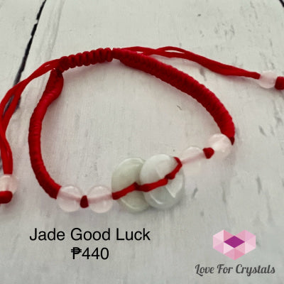 Jade Good Luck Buckle Bracelet In Red String (Adjustable) Adjustable Size Bracelets