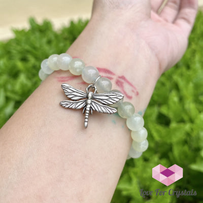 Jade Serenity Bracelet With Dragonfly Charm