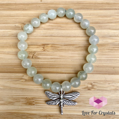 Jade Serenity Bracelet With Dragonfly Charm
