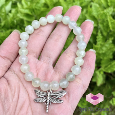 Jade Serenity Bracelet With Dragonfly Charm