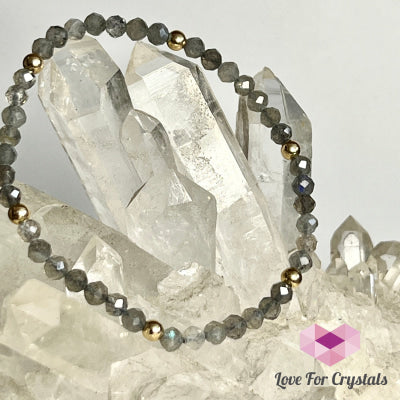 Labradorite 4Mm Bracelet (Shimmer & Gems)