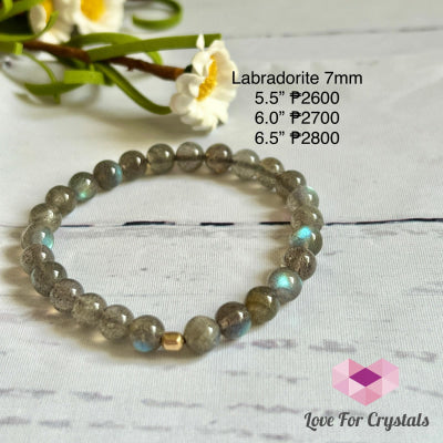 Labradorite 7Mm With 14K Gold Filled - Shimmer & Gems Bracelet