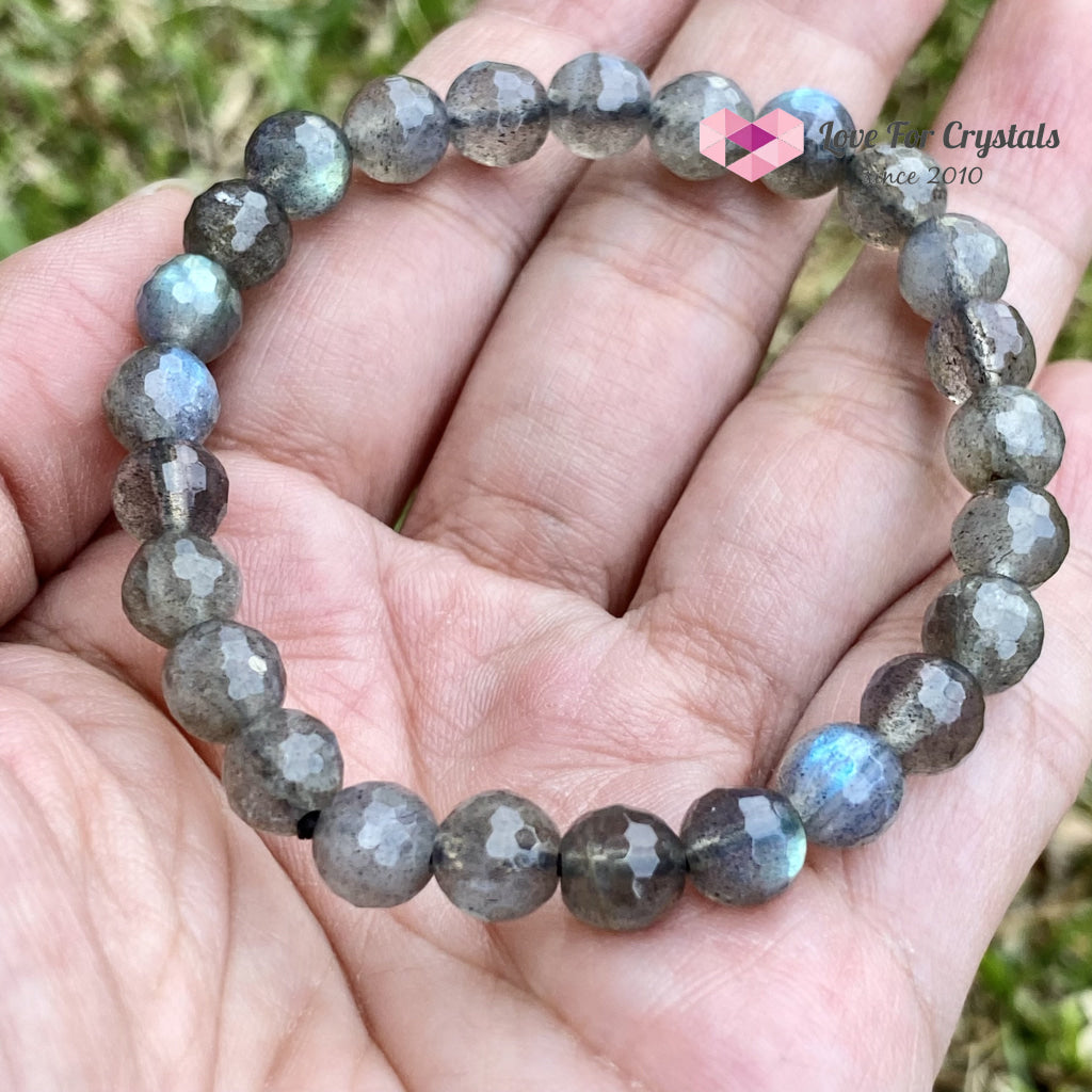 Labradorite Bracelet 8Mm Faceted (Madagascar) Aaa 6.5 (Large)