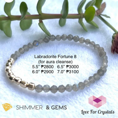 Labradorite Fortune 8 Bracelet 14K Gold Filled (Aura Cleanse) - Shimmer & Gems