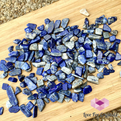 Lapis Lazuli Crystal Chips (100G) 100G Pouch Tumbled