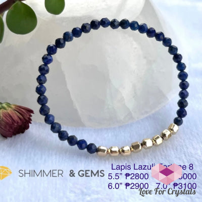 Lapis Lazuli Fortune 8 Crystal Bracelet (Wisdom) - Shimmer & Gems Bracelets