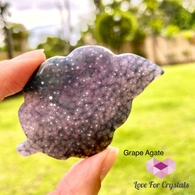 Leaf Hand Carved Crystals (65Mm) Grape Agate