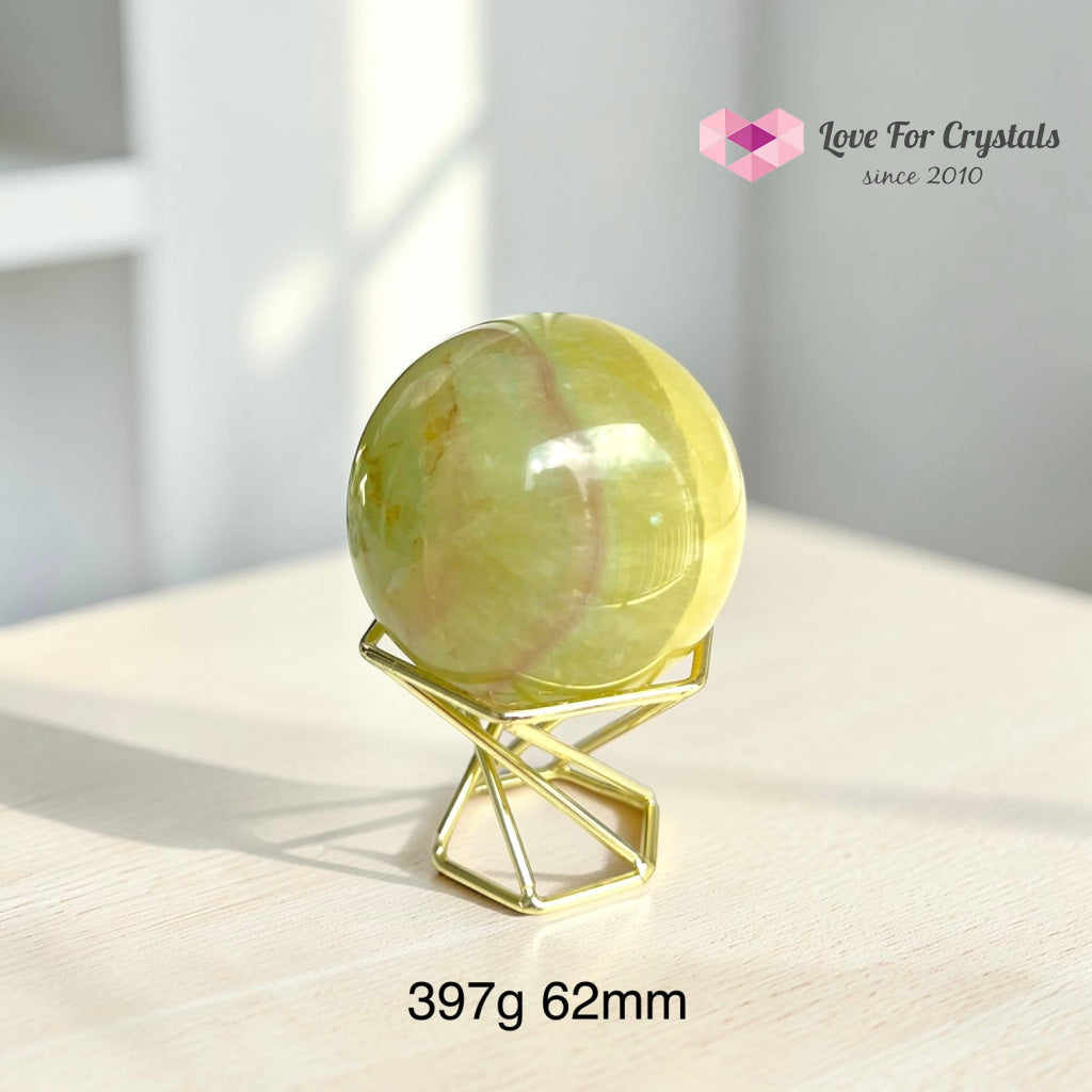 Mango Fluorite Sphere (Rare) 397g 62mm