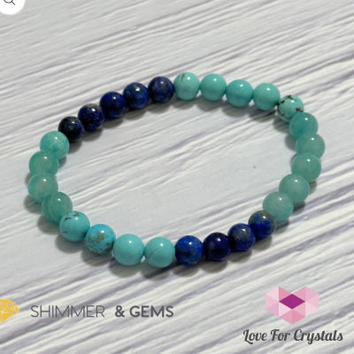 Mental Clarity Remedy Bracelet (Amazonite Turquoise Lapis Lazuli 6Mm) Bracelets