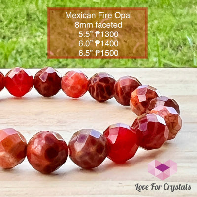 Mexican Fire Opal 8Mm Faceted Bracelet