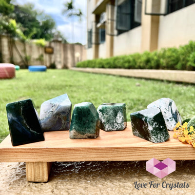 Moss Agate Freeform Crystals (India) Polished Stones
