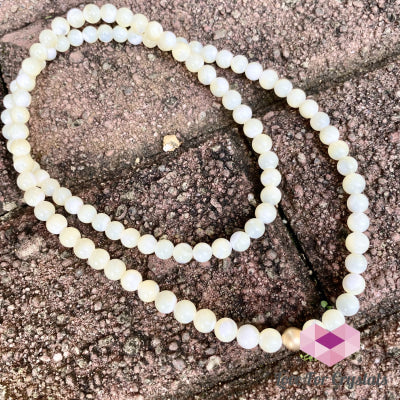 Mother Of Pearl 15 Long Necklace With 14K Gold-Filled Bead