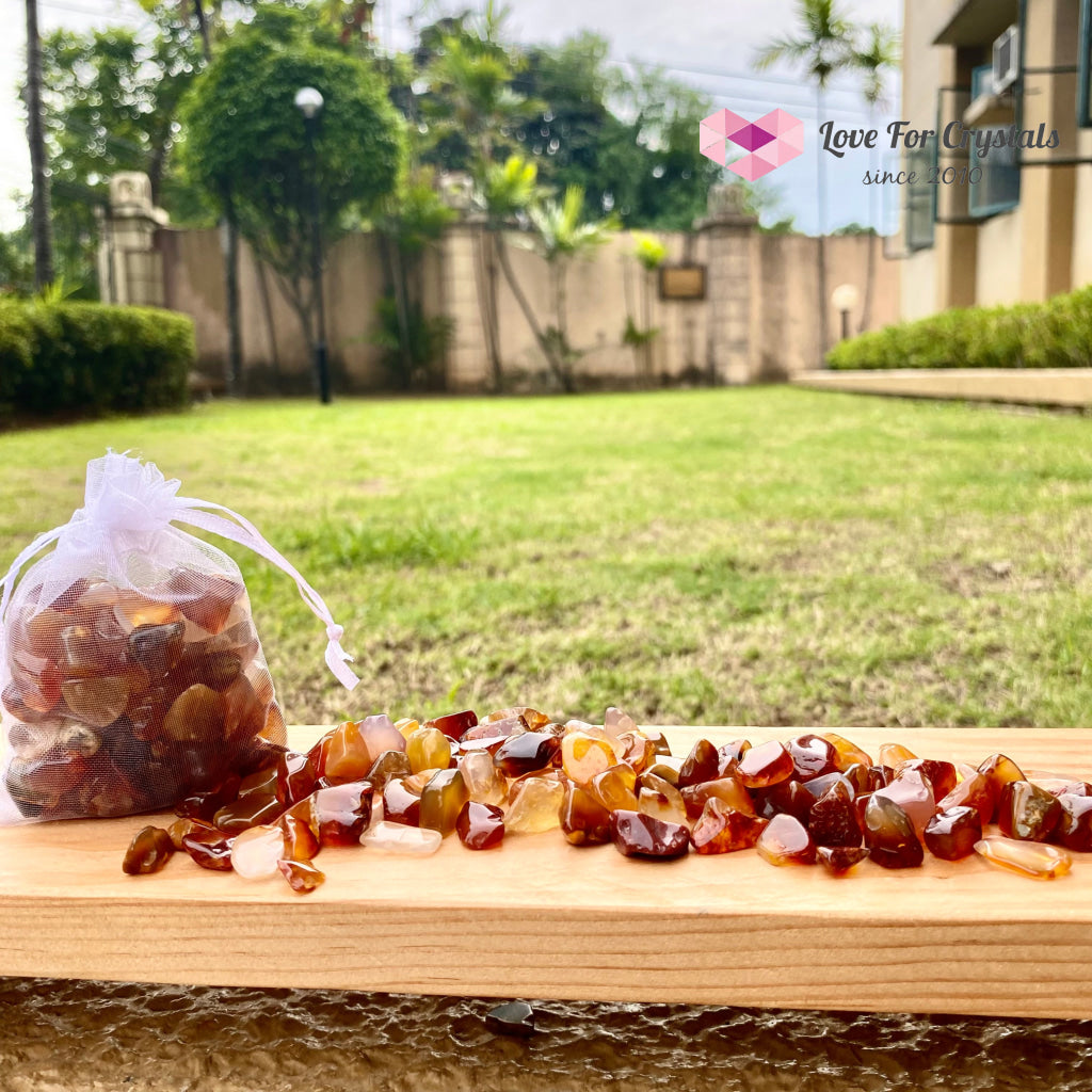 Natural Agate Chips In A Pouch Tumbled