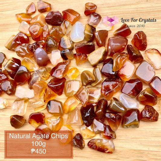 Natural Agate Chips In A Pouch Tumbled