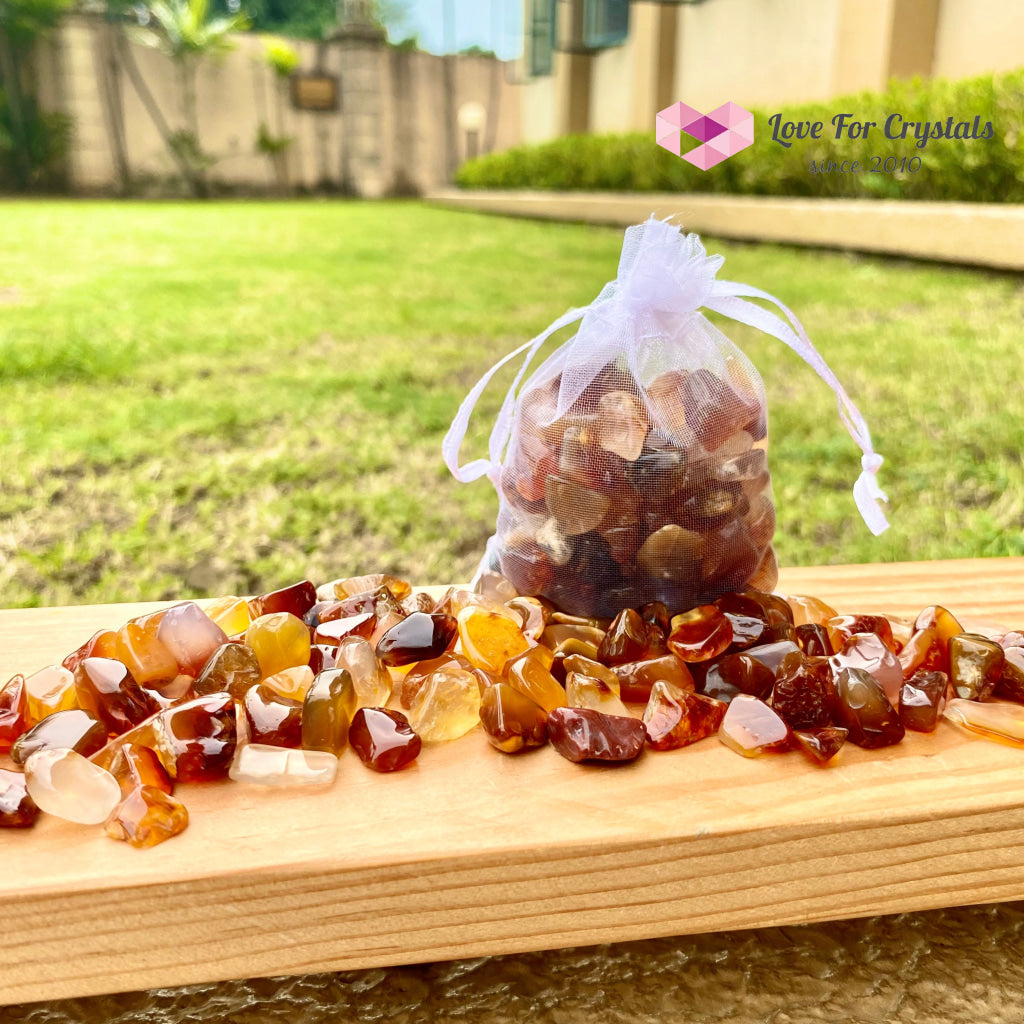 Natural Agate Chips In A Pouch Tumbled