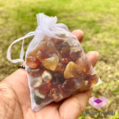 Natural Agate Chips In A Pouch Tumbled