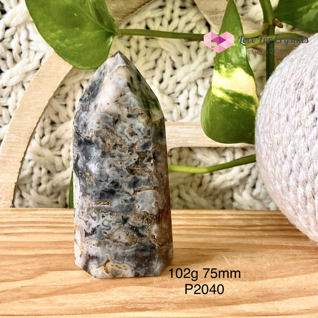 Ocean Jasper Druzy Point (Brazil) 102G 75Mm Crystal Points
