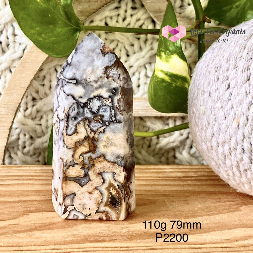 Ocean Jasper Druzy Point (Brazil) 110G 79Mm Crystal Points