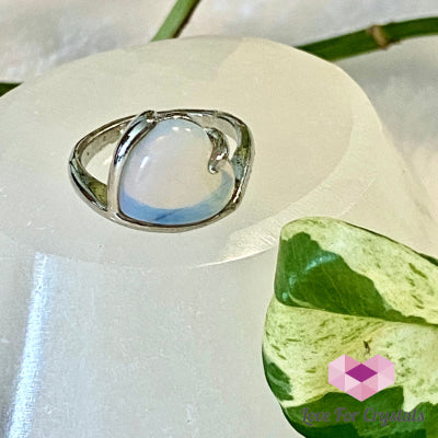 Opalite Heart Ring Style B Size 6.5