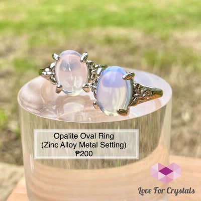 Opalite Oval Ring (Zinc Alloy Metal)