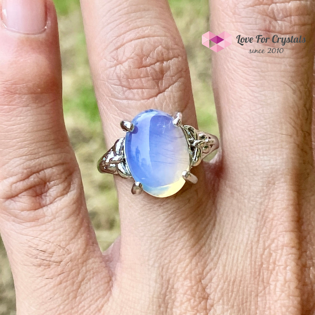 Opalite Oval Ring (Zinc Alloy Metal) Size 8