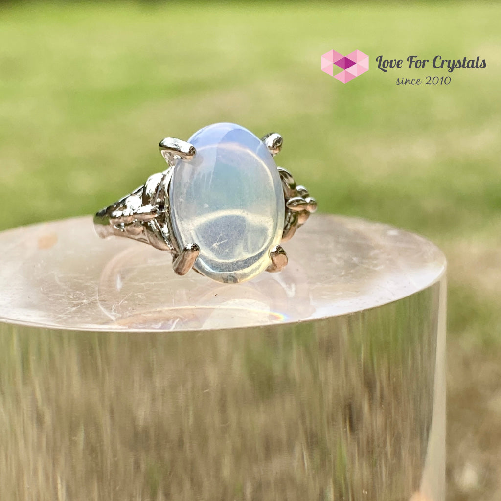 Opalite Oval Ring (Zinc Alloy Metal) Size 7.5
