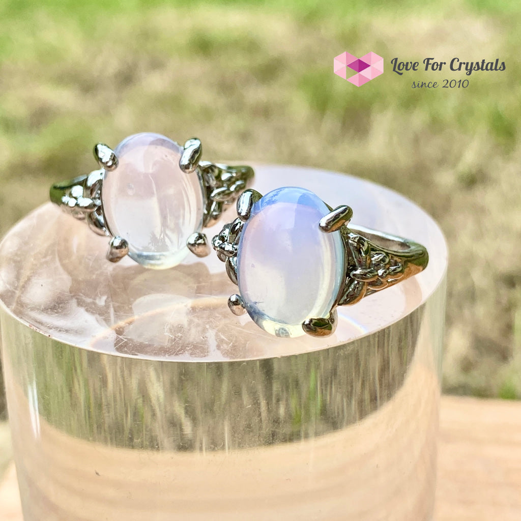 Opalite Oval Ring (Zinc Alloy Metal) Size 9