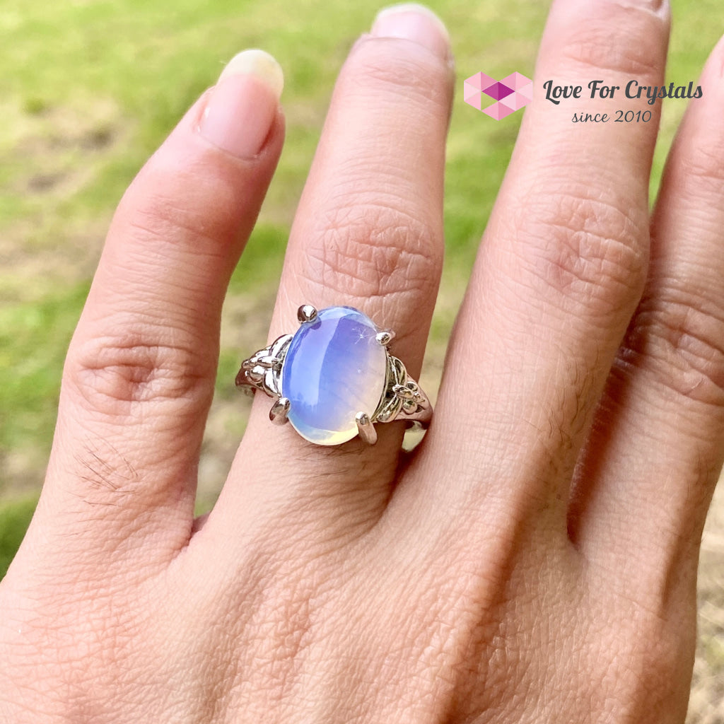 Opalite Oval Ring (Zinc Alloy Metal) Size 7