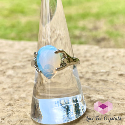 Opalite Teardrop Ring (Zinc Alloy Metal)