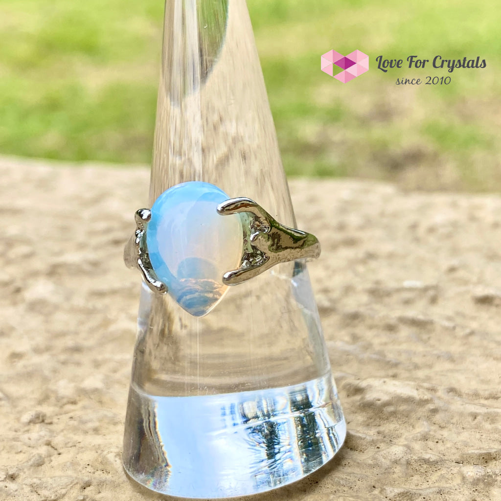 Opalite Teardrop Ring (Zinc Alloy Metal)