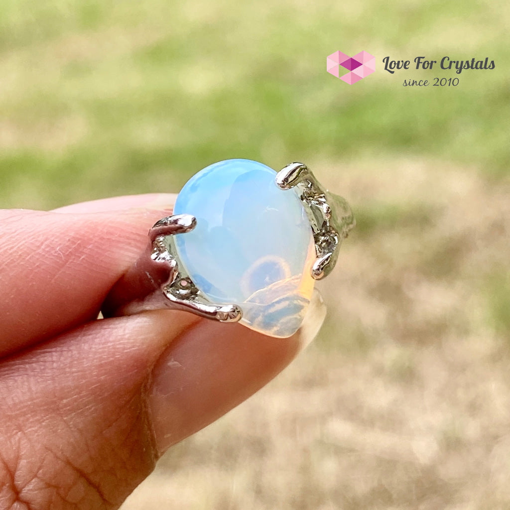 Opalite Teardrop Ring (Zinc Alloy Metal) Size 8
